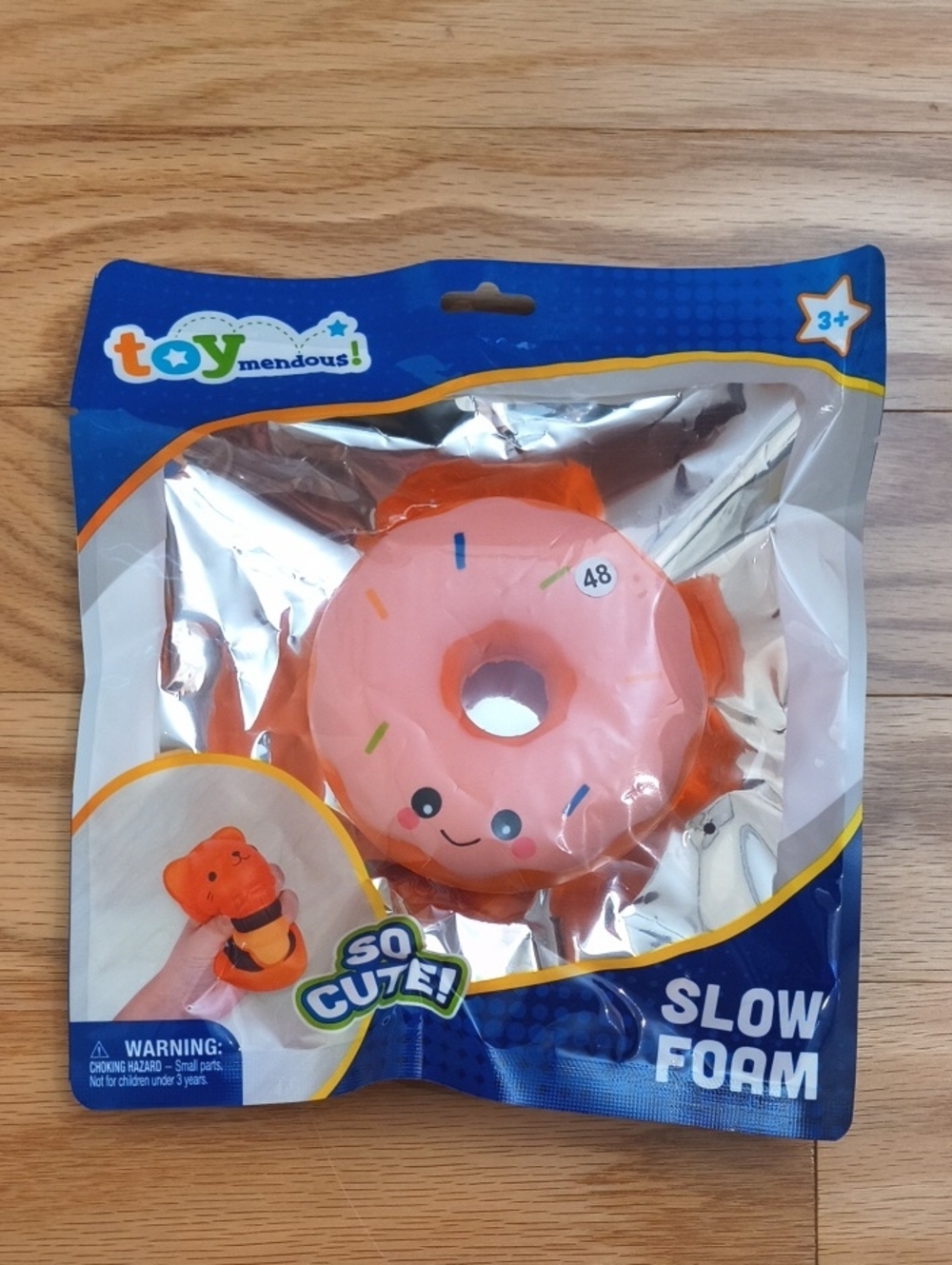 Pink Donut Squishy Toy Stress Relief Ages 3+ NWT